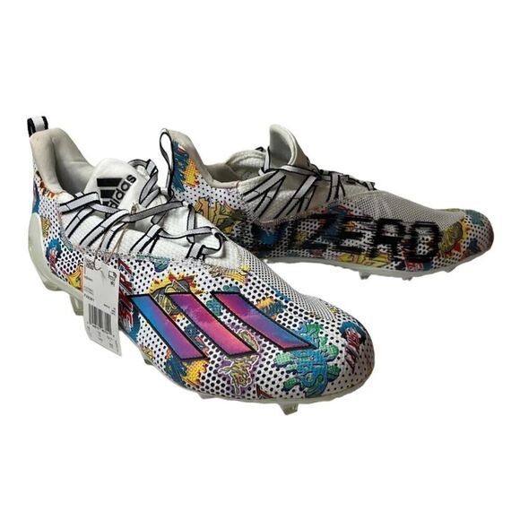 Adidas Adizero Comics Football Cleats FX8361 Men's US 17 White Multi Color NWT